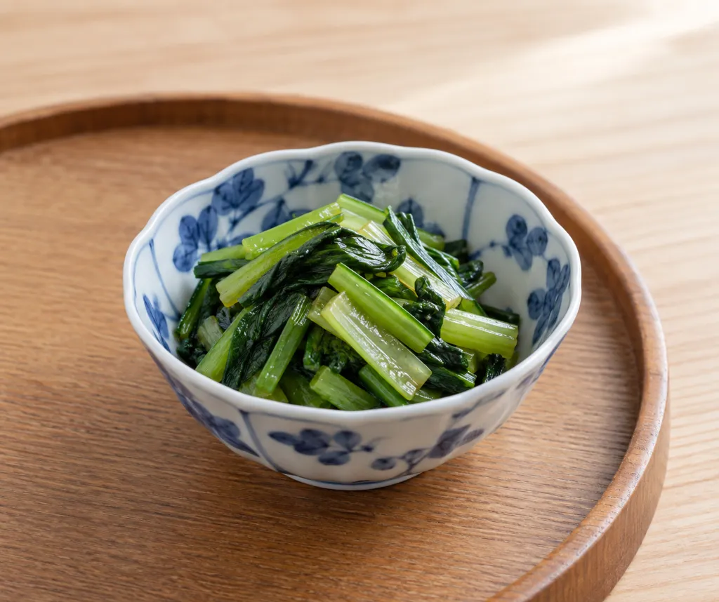 小松菜の塩もみ ごま油風味の完成イメージ