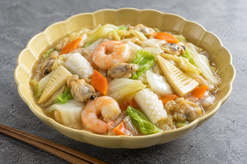 魚介とたけのこの八宝菜の完成イメージ