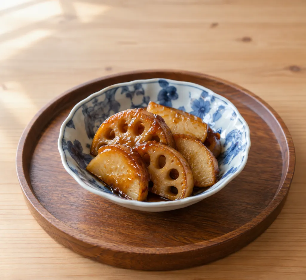 れんこんと長芋の甘味噌だれ焼きの完成イメージ