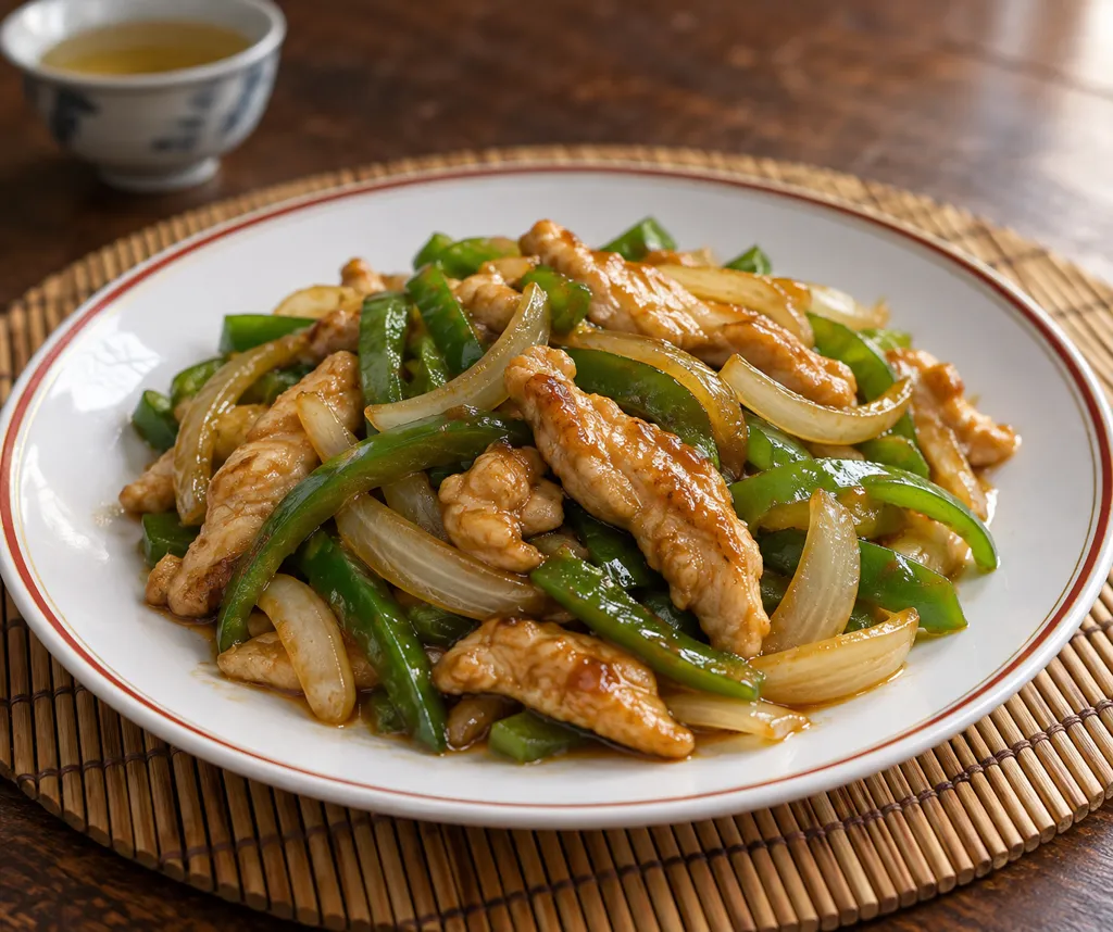 鶏もも肉とピーマンのオイスター炒めの完成イメージ