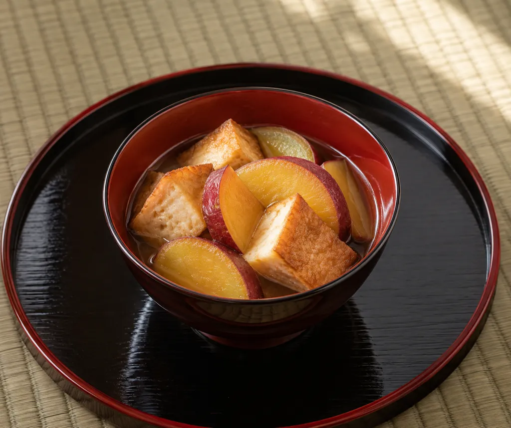 厚揚げとさつまいものしょうが煮の完成イメージ