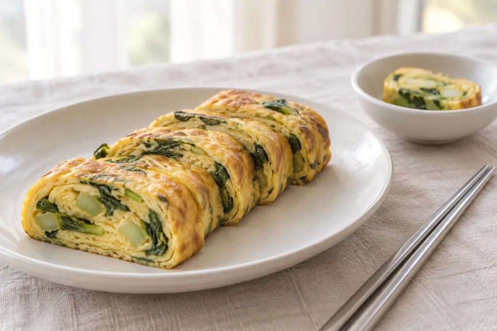 チンゲン菜の卵焼きの完成イメージ
