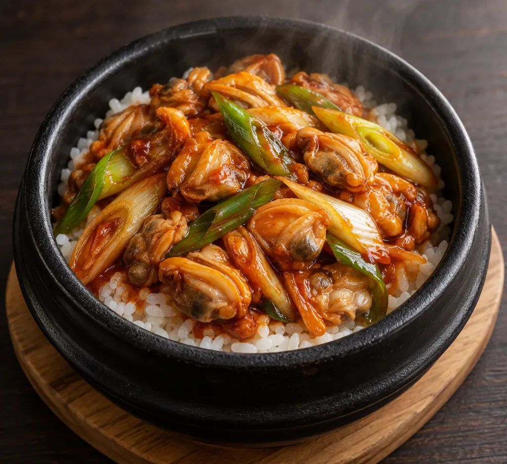 あさりとねぎの韓国甘辛丼の完成イメージ