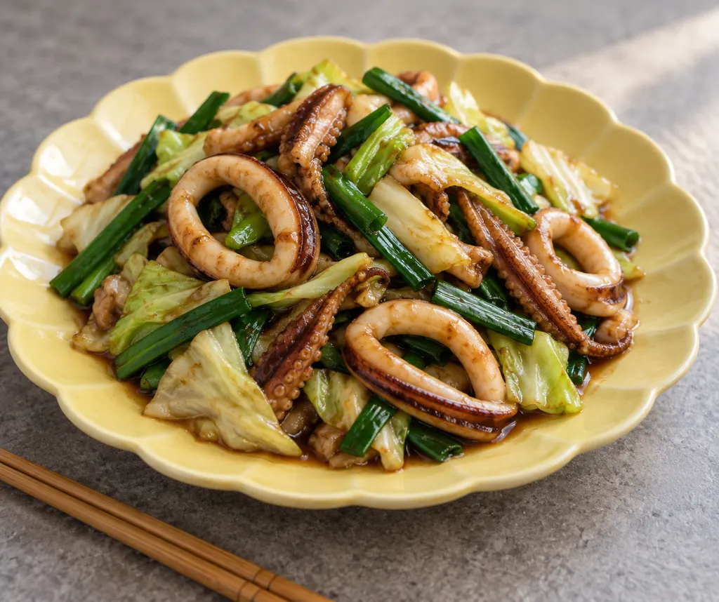 いかとキャベツの醤油炒めの完成イメージ