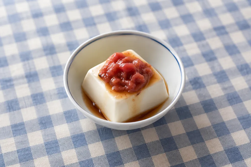 冷ややっこの梅だれがけの完成イメージ