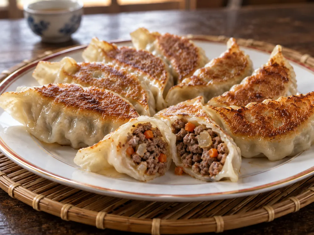 牛ひき肉と玉ねぎの焼き餃子の完成イメージ