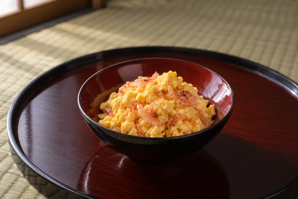 卵と桜えびの炒り卵の完成イメージ