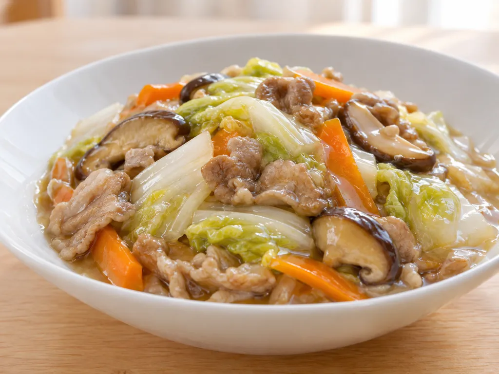 豚こま肉と白菜の八宝菜あんの完成イメージ