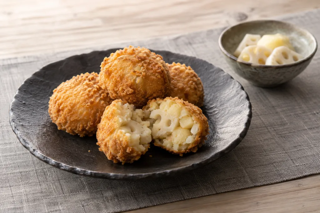 じゃがいもとれんこんの焼きコロッケの完成イメージ