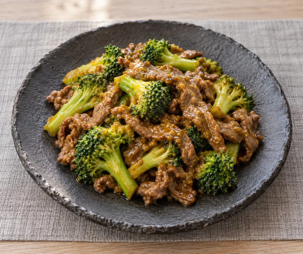 牛もも肉とブロッコリーのカレー炒めの完成イメージ