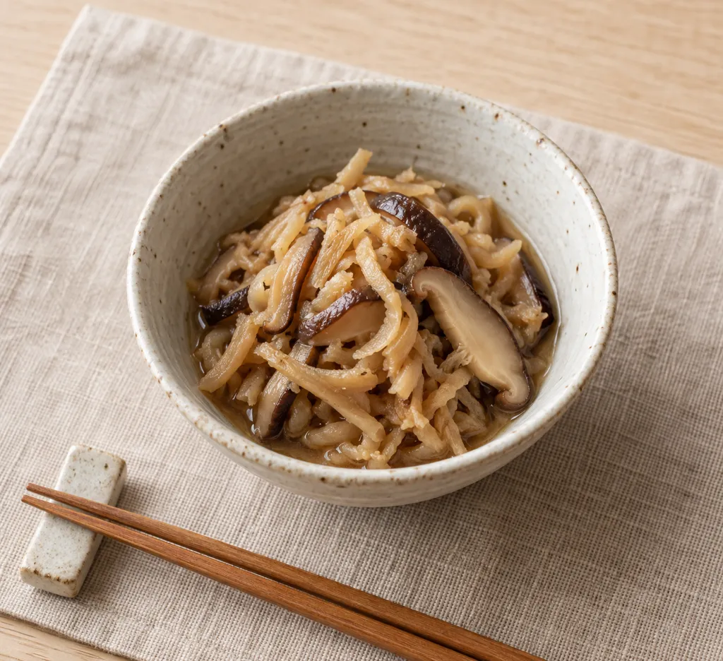 切り干し大根としいたけの煮物の完成イメージ