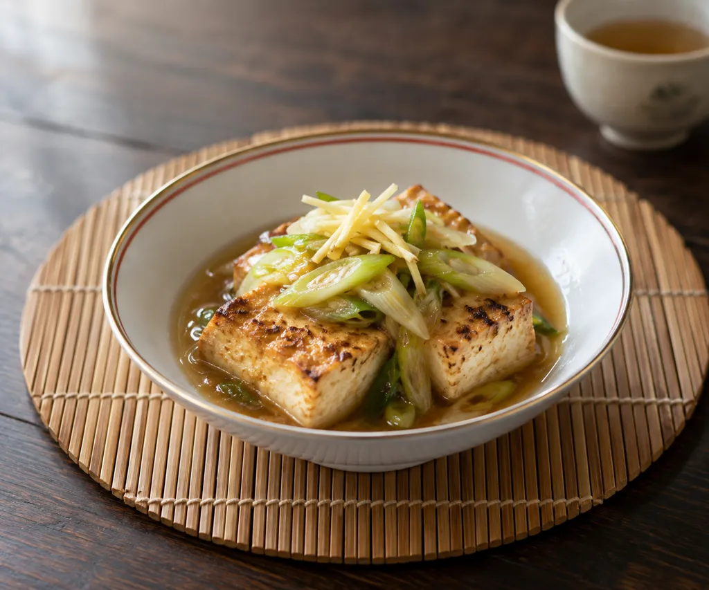 焼き豆腐とねぎの中華だれがけの完成イメージ