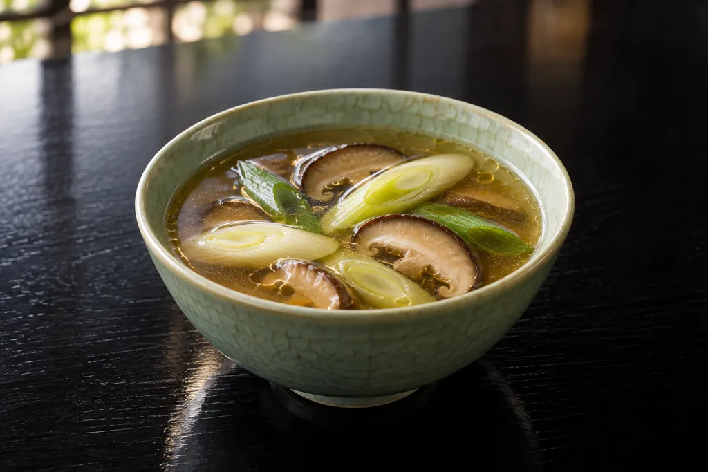 ねぎとしいたけの中華スープの完成イメージ