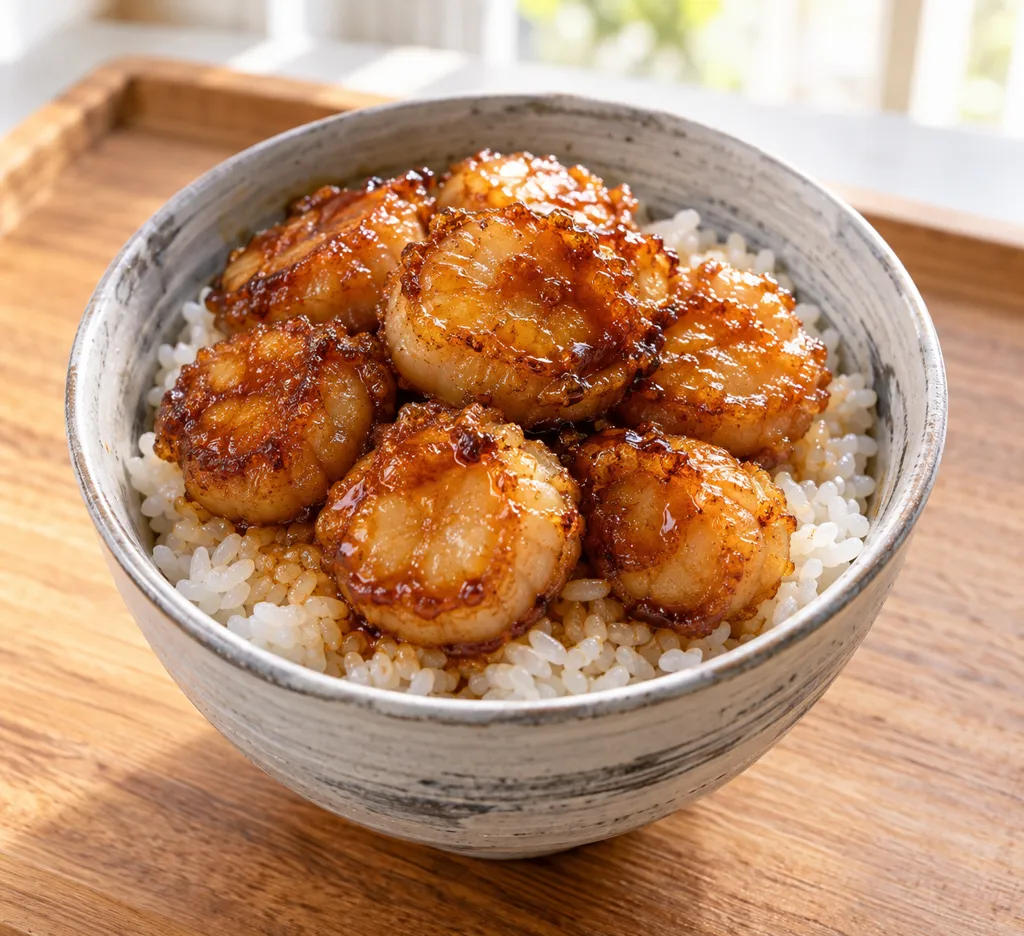 ほたての甘辛から揚げ丼の完成イメージ
