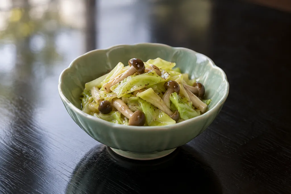 キャベツとしめじの中華ごま油和えの完成イメージ