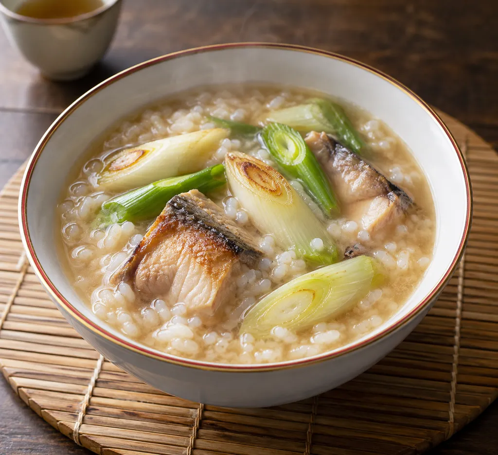 ぶりとねぎの中華粥の完成イメージ