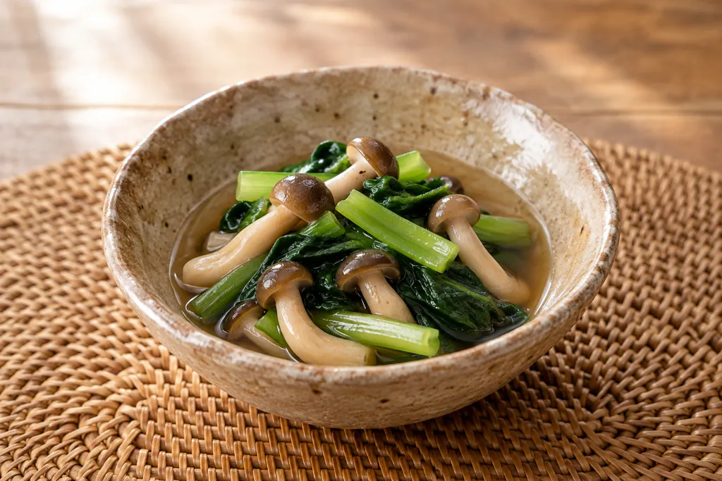 しめじと小松菜の煮びたしの完成イメージ