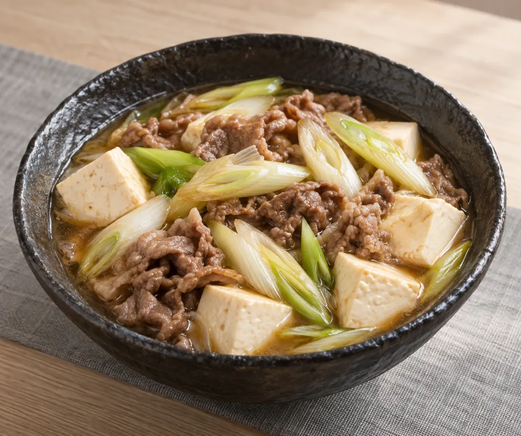 牛肉とねぎの肉豆腐の完成イメージ
