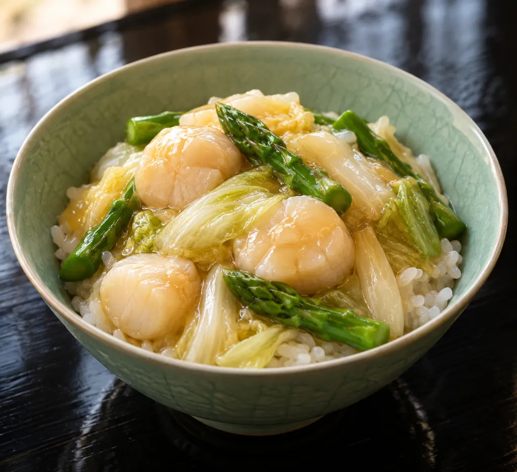ほたてと白菜の中華丼の完成イメージ
