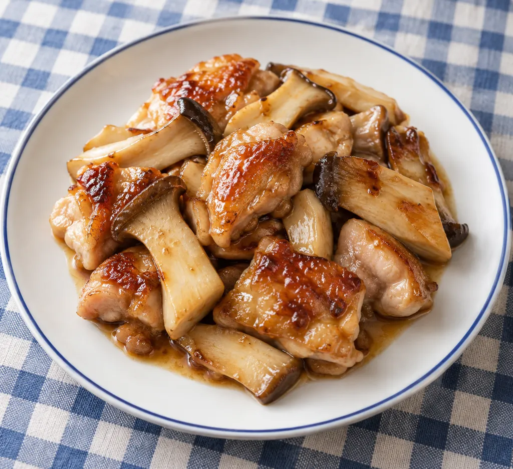 鶏もも肉とエリンギのレモン醤油焼きの完成イメージ