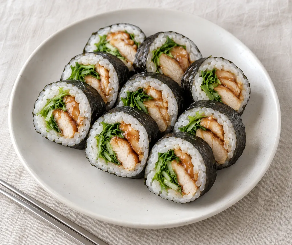 鶏むね肉と水菜のキンパの完成イメージ