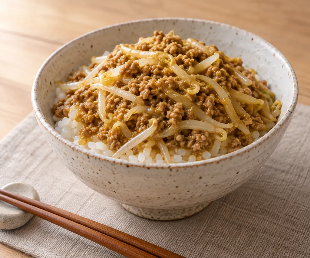豚肉ともやしのそぼろカレーの完成イメージ