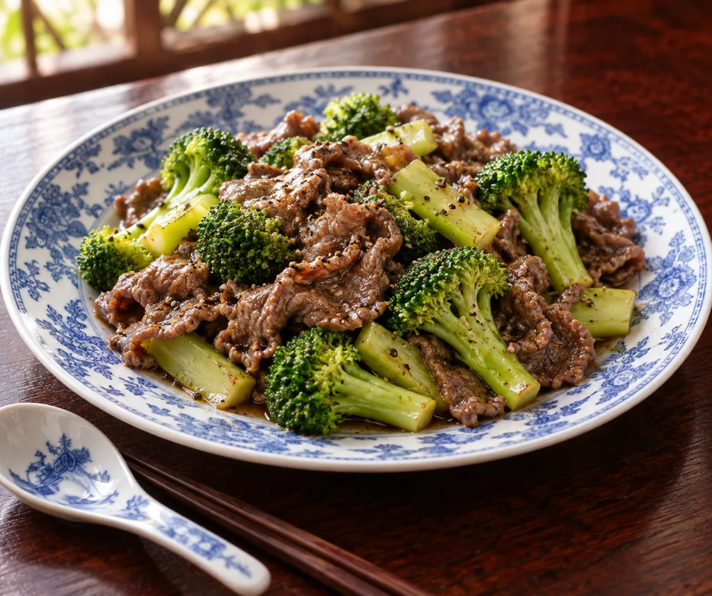 牛肉とブロッコリーの黒こしょう炒めの完成イメージ