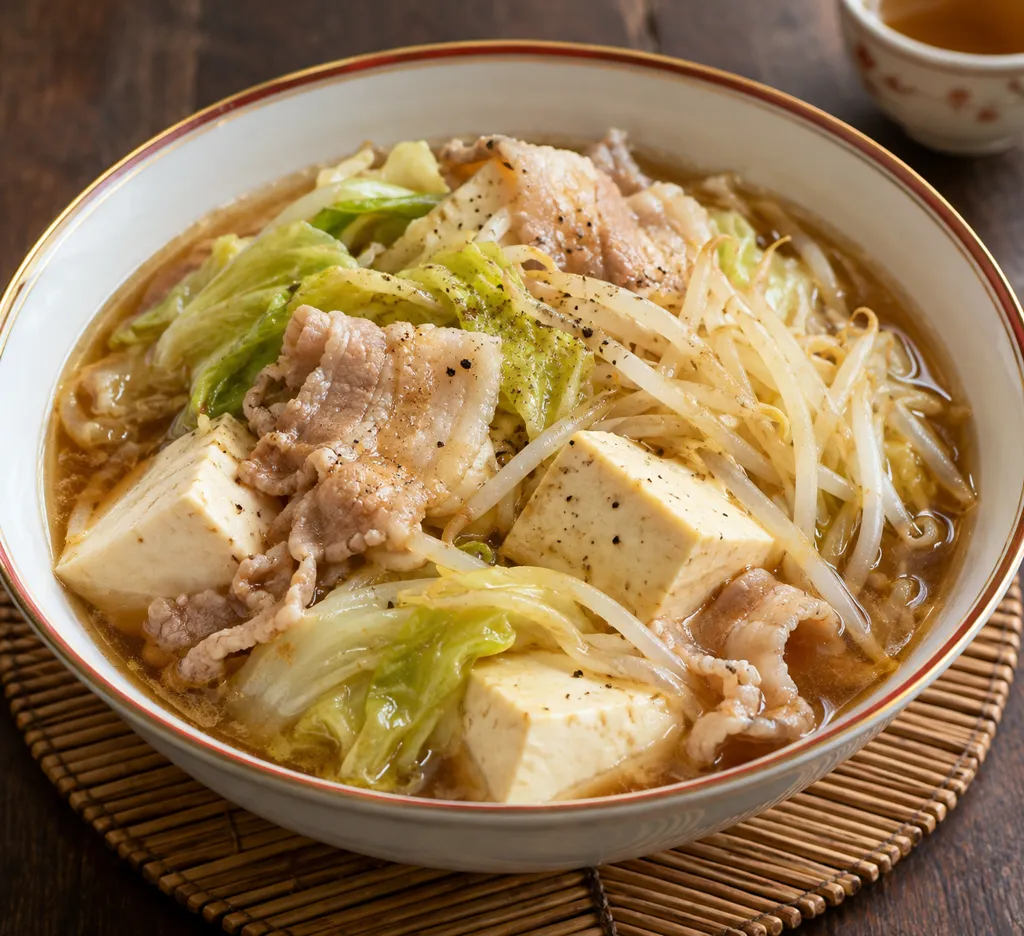 時短豚バラ肉と豆腐の中華寄せ煮の完成イメージ