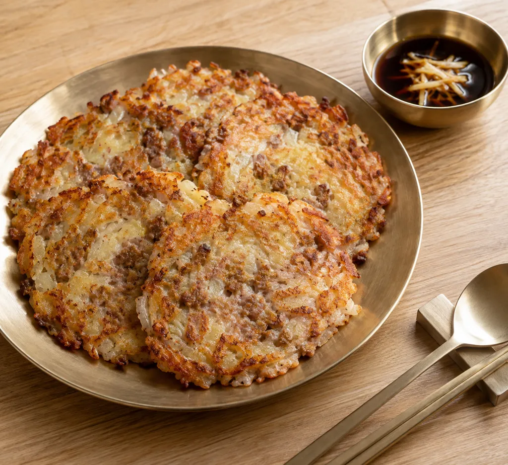 豚ひき肉と玉ねぎのじゃがチヂミの完成イメージ