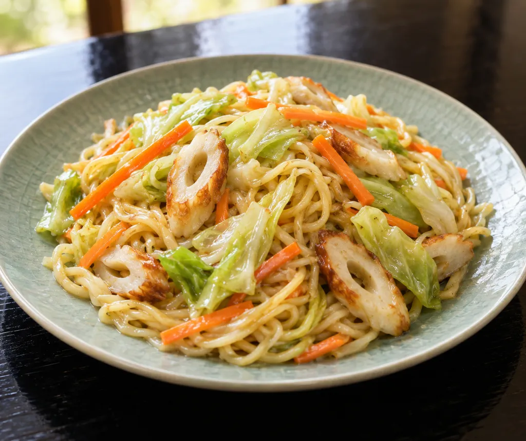 ちくわとキャベツにんじんの中華塩麺の完成イメージ