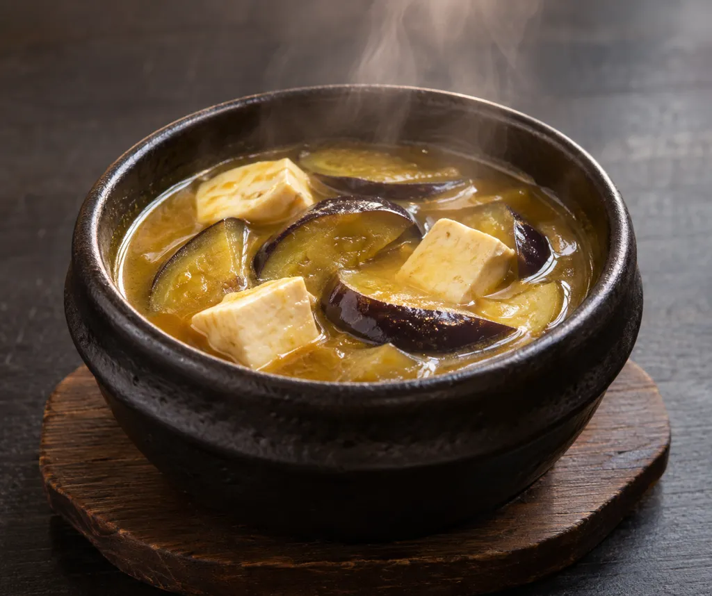 なすと豆腐のカレー汁の完成イメージ