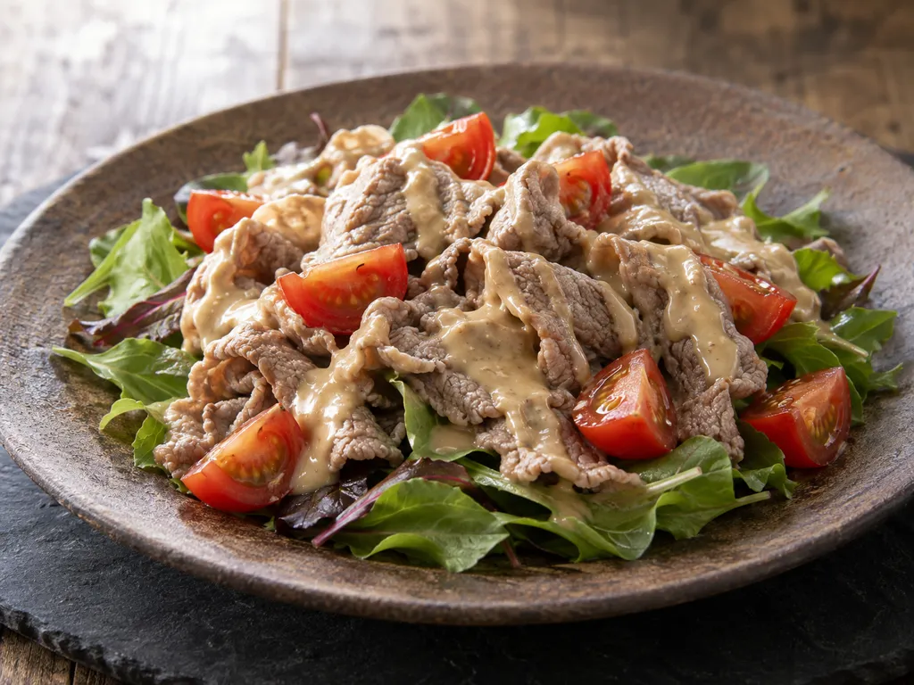 牛肉とトマトの冷しゃぶごまだれの完成イメージ
