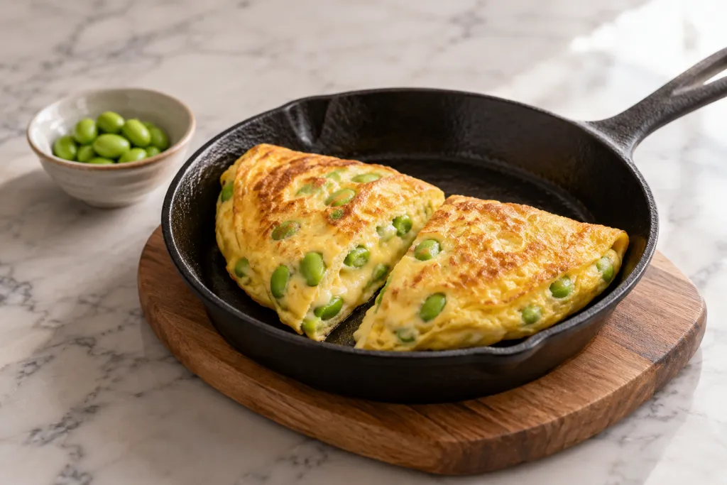 枝豆のチーズオムレツの完成イメージ