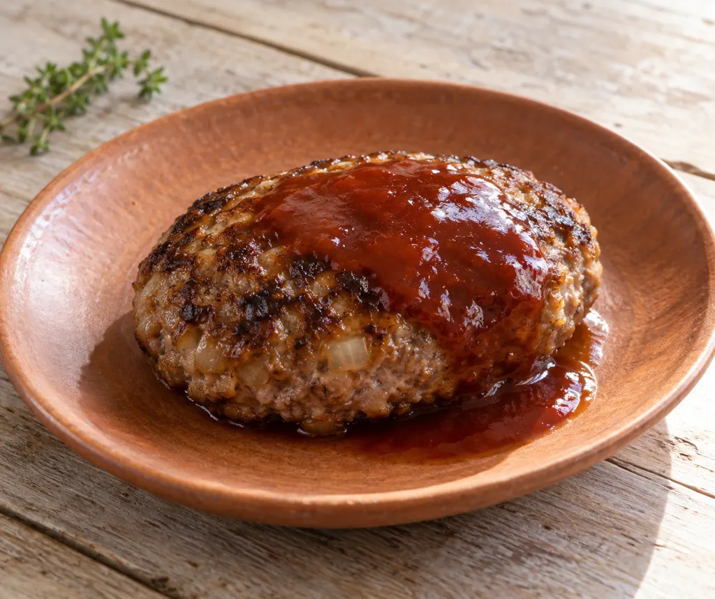 合いびき肉と玉ねぎのハンバーグの完成イメージ
