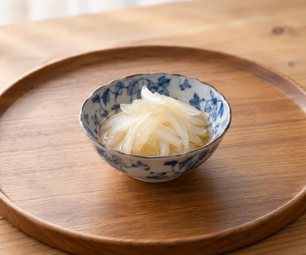 新玉ねぎのだし浅漬けの完成イメージ