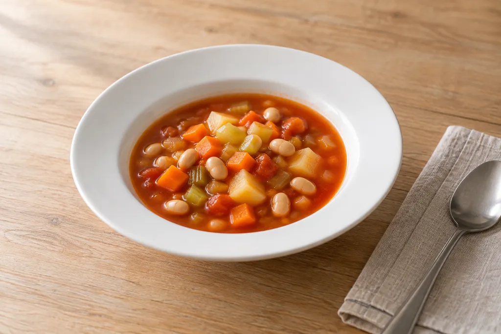 にんじんと大豆のミネストローネの完成イメージ