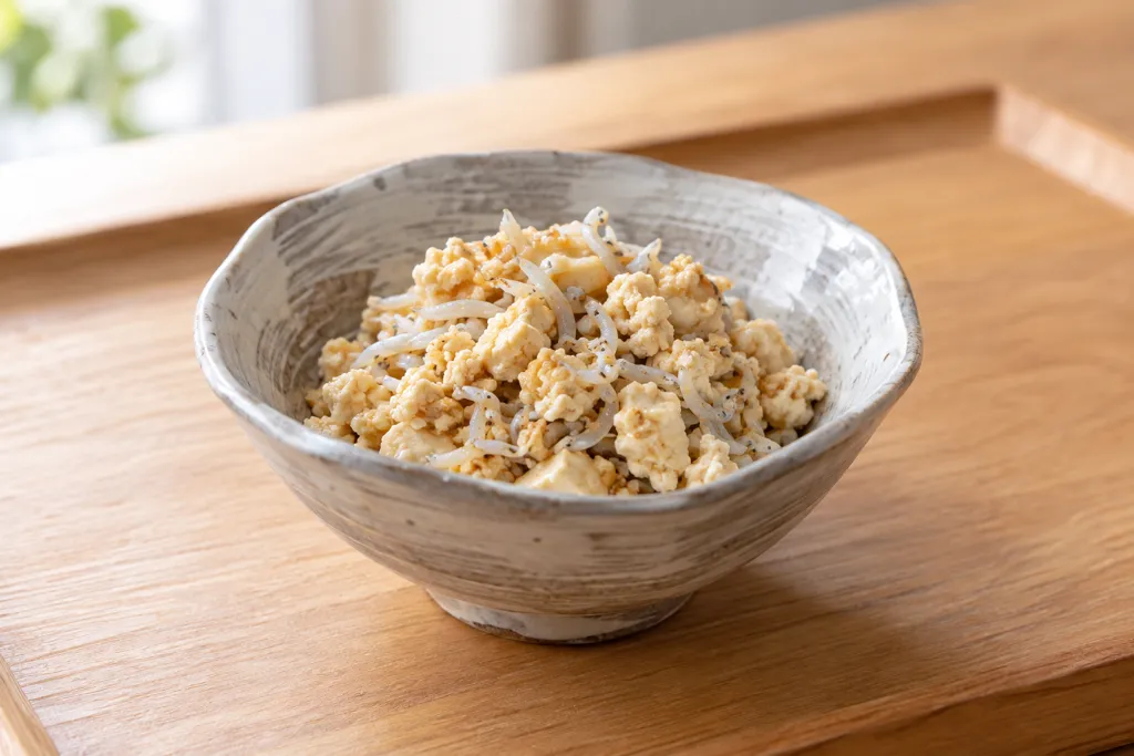 豆腐としらすのそぼろ炒りの完成イメージ