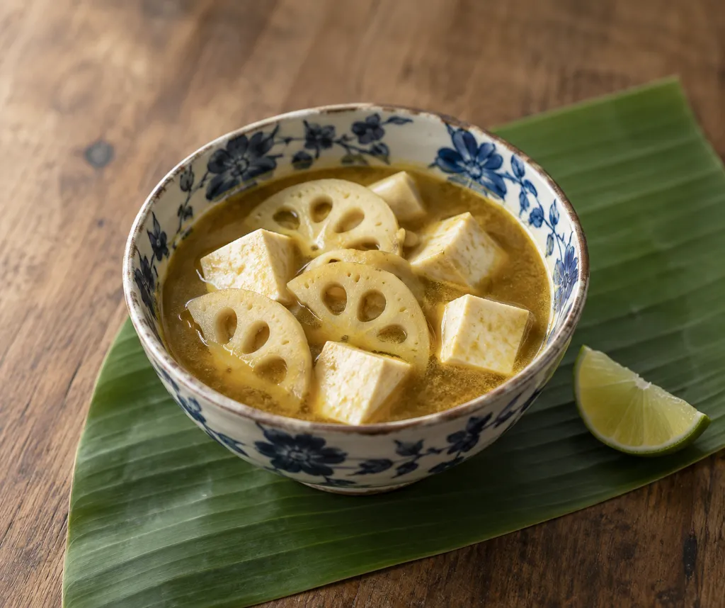 れんこんと豆腐のカレー野菜汁の完成イメージ