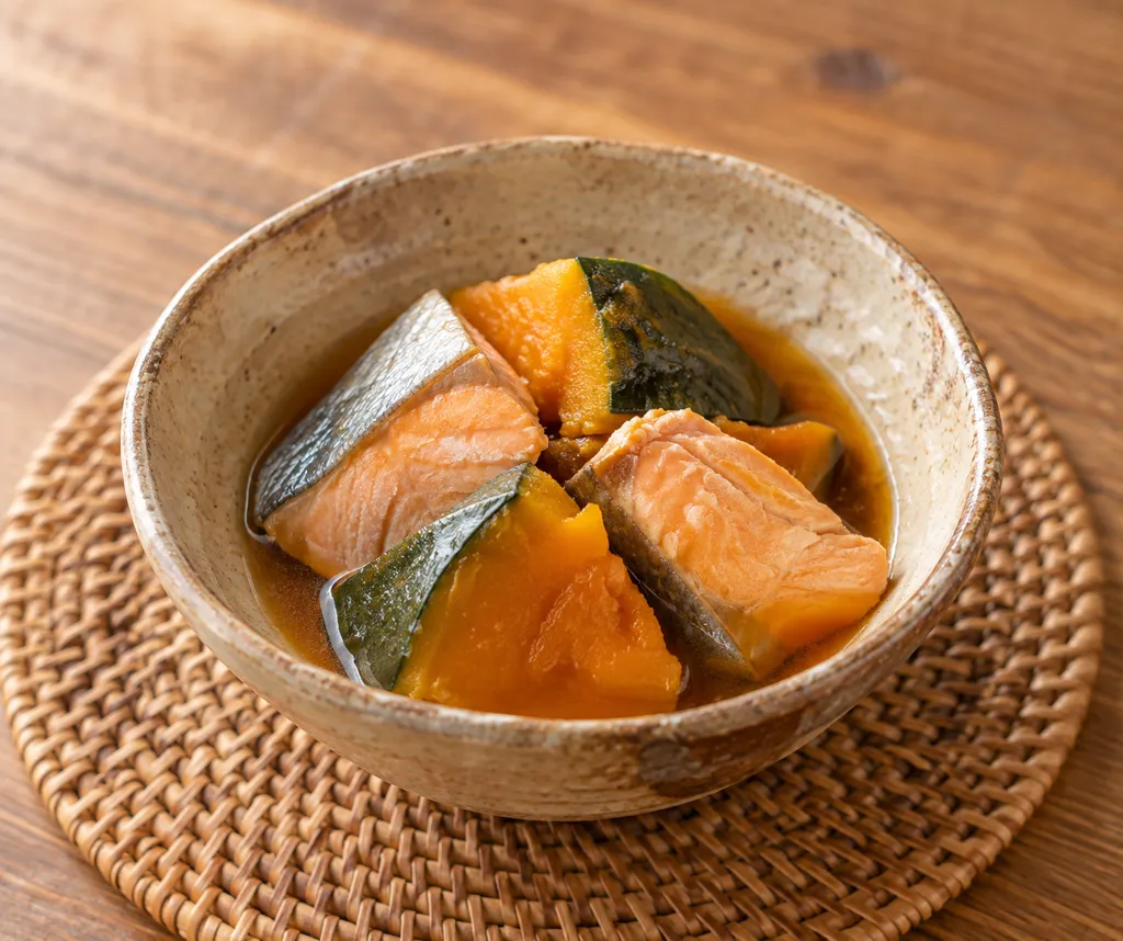 かぼちゃと鮭の煮物の完成イメージ