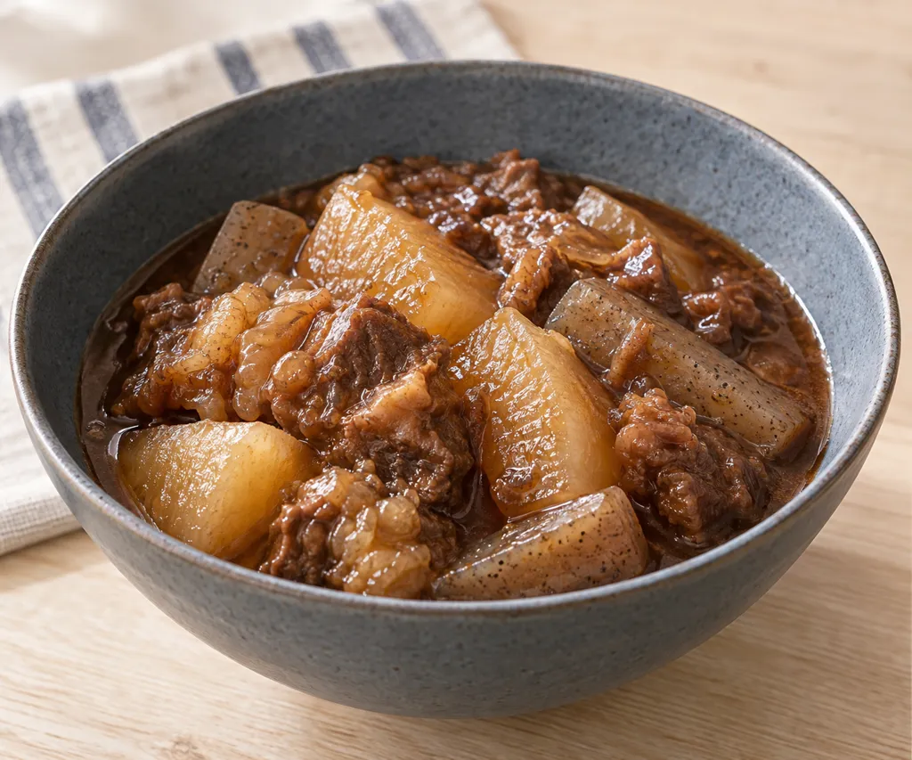 牛すじと大根のデミ煮の完成イメージ