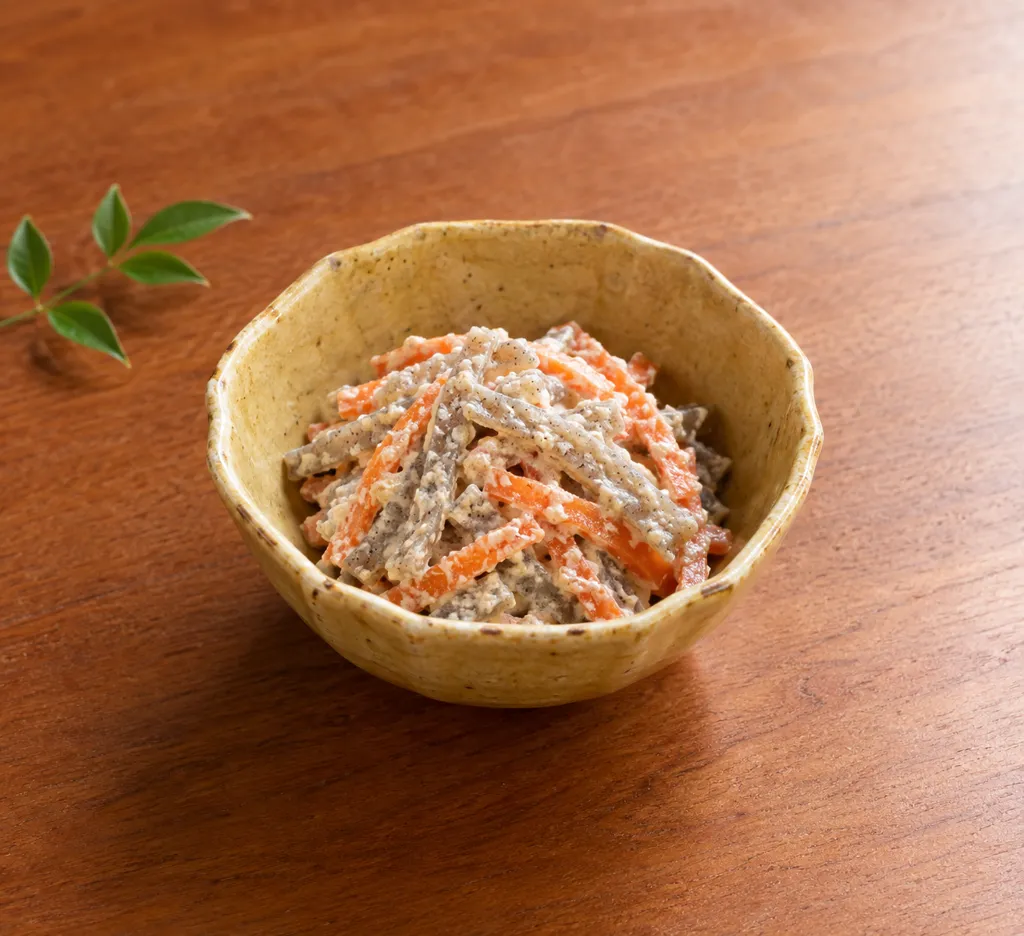 こんにゃくとにんじんの豆腐白和えの完成イメージ