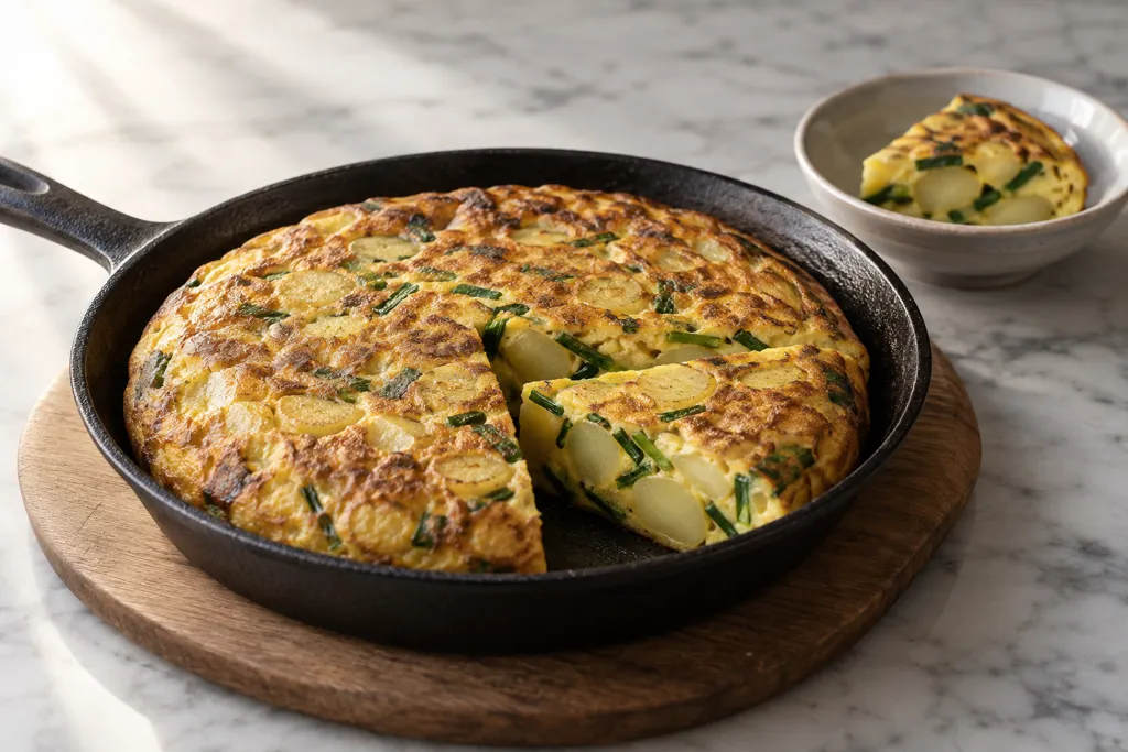 じゃがいもとニラのスペイン風卵焼きの完成イメージ