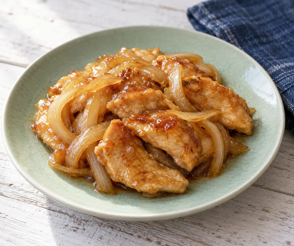 鶏むね肉と玉ねぎのしょうが焼き南蛮の完成イメージ