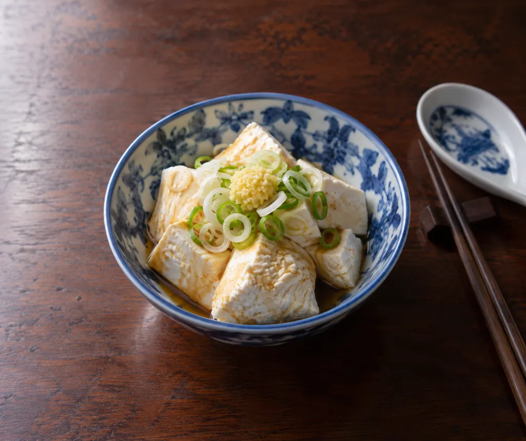 木綿豆腐とねぎの中華味噌だれがけの完成イメージ