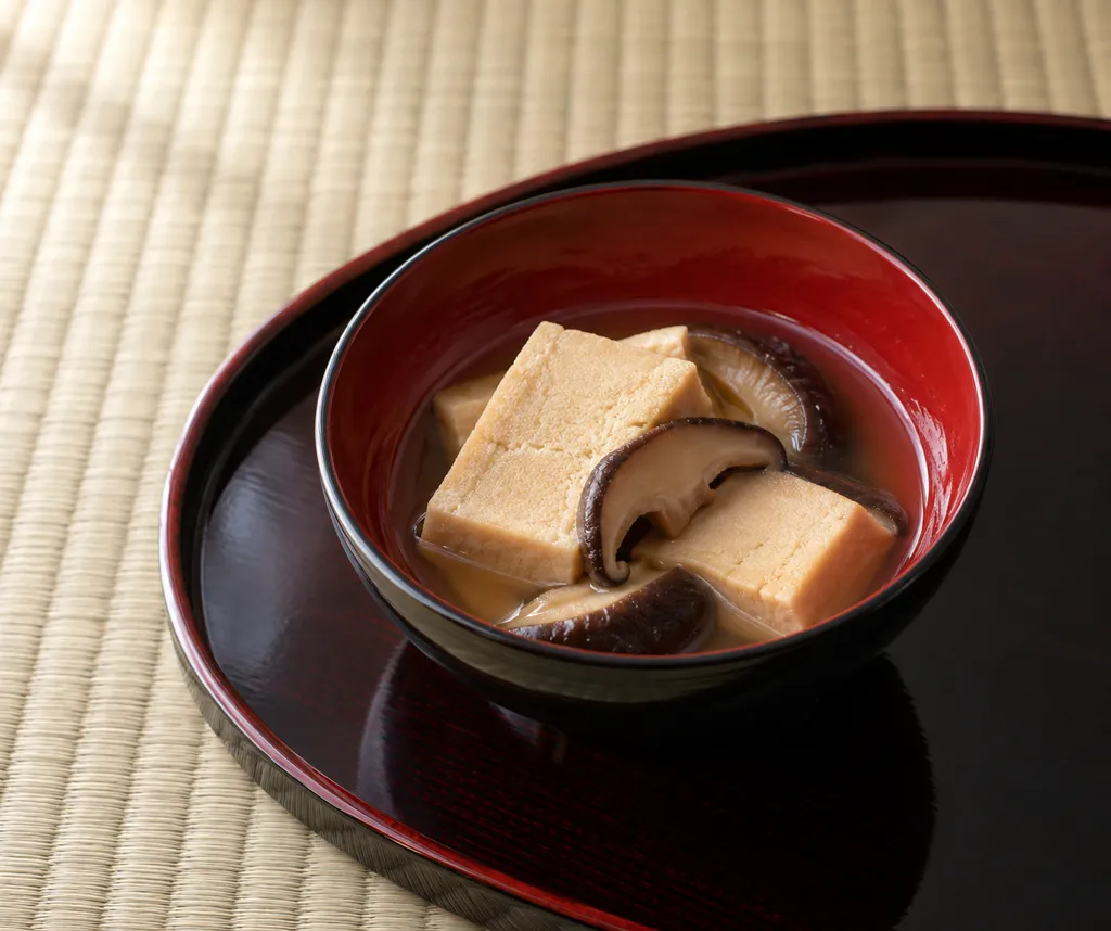 高野豆腐としいたけの含め煮の完成イメージ