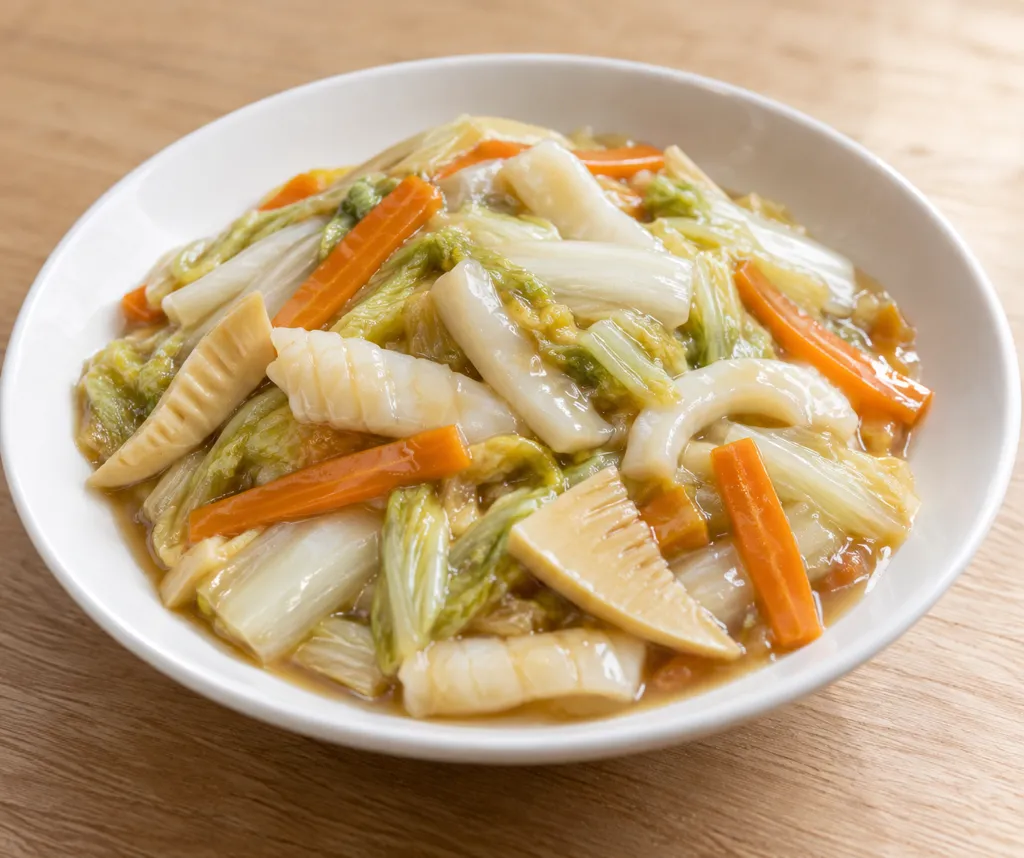いかと白菜の八宝菜あんの完成イメージ