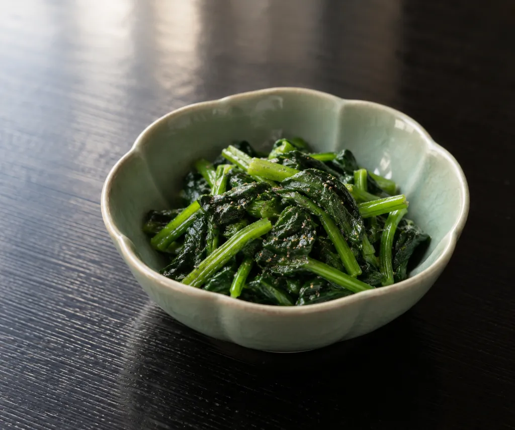 ほうれん草のにんにく炒めの完成イメージ
