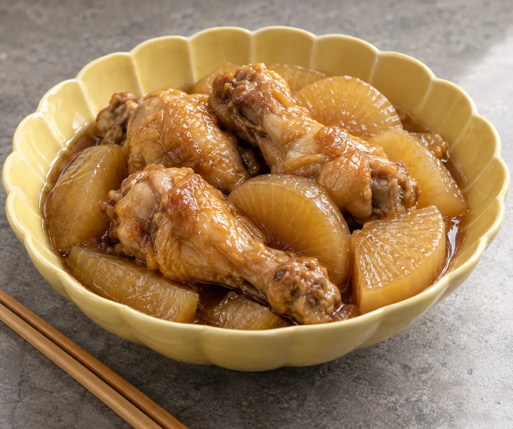 手羽元と大根の中華蒸し鶏の完成イメージ