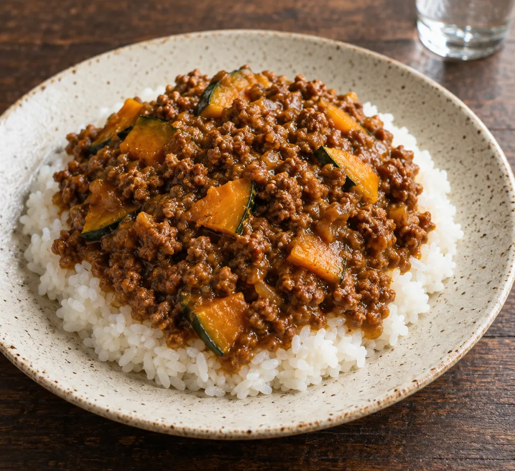 合いびき肉とかぼちゃのドライカレーの完成イメージ
