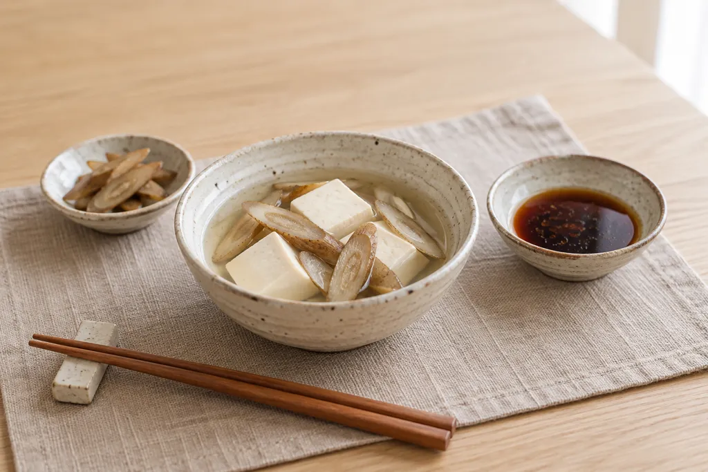 ごぼうの湯豆腐の完成イメージ